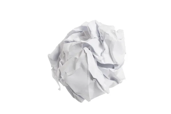 弄皱的纸球孤立在白色背景上的形式 — 图库照片