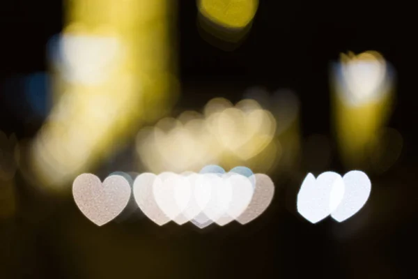 Lumini Oraș Similare Semnul Cardiac Efect Bokeh Blur — Fotografie, imagine de stoc