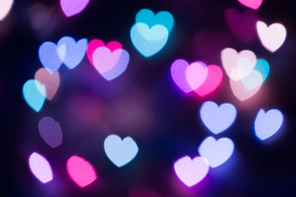 Abstract Blurred Color Bright Background Heart Shaped Bokeh — Stock Photo, Image
