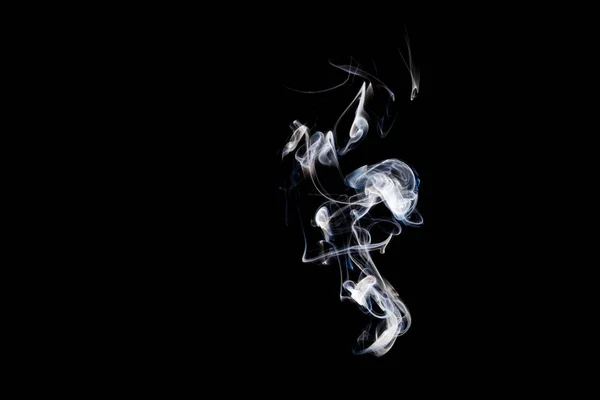 Incenso Fumaça Fundo Preto Foto Abstrata Com Redemoinhos — Fotografia de Stock