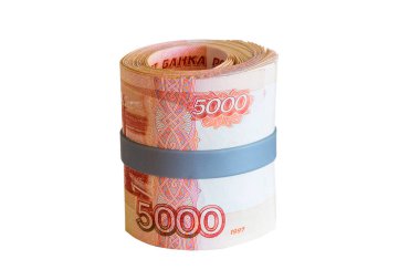 Rus beş bin Rublesi banknotların büyük bir paket