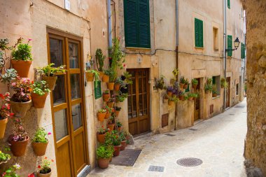 Valldemossa, Palma De Mallorca, İspanya - 31 Ağustos 2017: Palma de Mallorca Valldemossa şehir ömrünü.