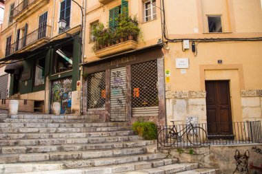 Palma De Mallorca, İspanya - 27 Ağustos 2017: Palma de Mallorca 'da Yaşam. İspanya.