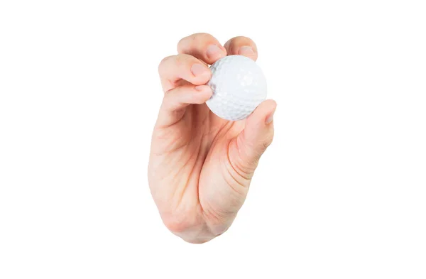 Hand Golf Ball Isolated White Background — Stock Photo, Image