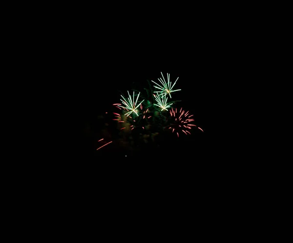 Beautiful Fireworks Dark Sky — Stock Photo, Image