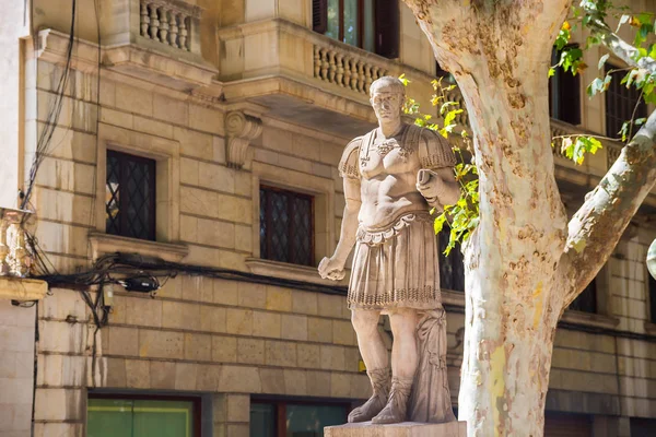 Estátua Militar Rua Centro Palma Maiorca Espanha Dia Verão — Fotografia de Stock