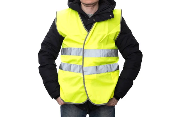 Demonstrators Yellow Vests Isolated White Background Protest Population France Increase — Stock Photo, Image