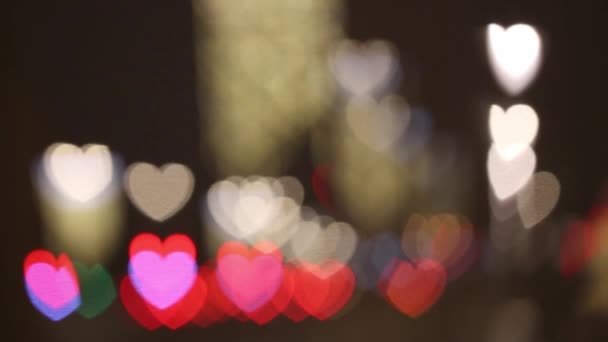 Footage Abstract Blurred Hearts — Stock Video