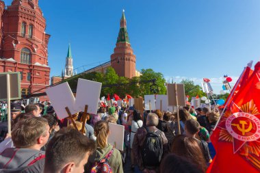 Moskova, Rusya - 09 Mayıs 2018: Zafer gününde Moskova'nın merkezinde KiyaBIR Alayın 9 Mayıs Zafer Günü.
