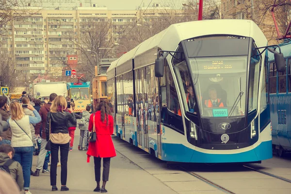 Moskau Russland April 2019 Die Menschen Beobachten Die Parade Alter — Stockfoto