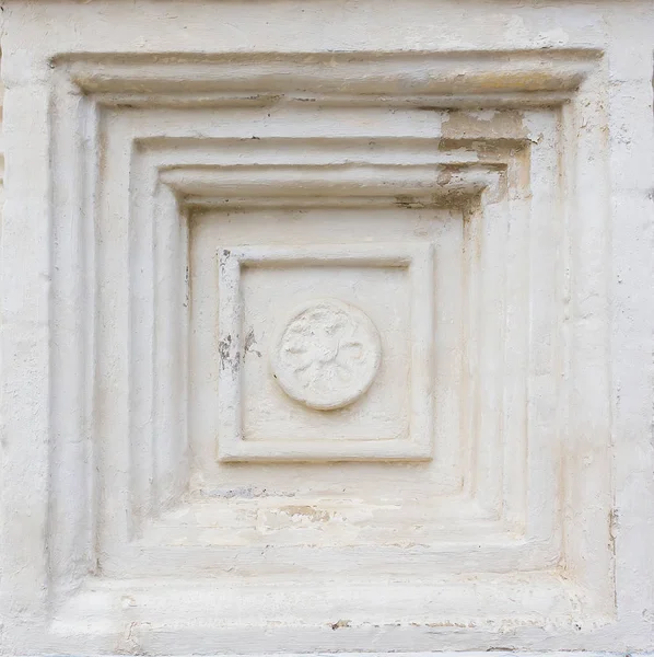 Architectural panel, caisson, recess in the wall - decoration in the wall of the old monastery — Stock Image Architectural Panel Caisson Recess Wall Decoration Wall Old Monastery Stock Photo