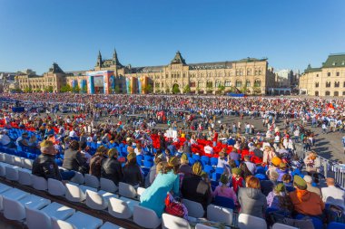 Moskova, Rusya - 09 Mayıs 2018: Zafer gününde Moskova'nın merkezinde KiyaBIR Alayın 9 Mayıs Zafer Günü.