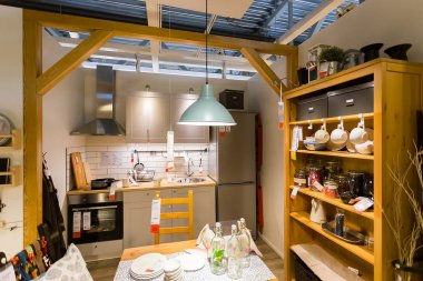 Moskova, Rusya - 12 Ağustos 2018: Ikea mağazasında iç oturma odası