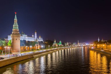 Gece Moskova Kremlin 