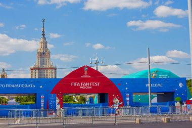 Moskova, Rusya - 6 Haziran 2018: Mosc yakınlarındaki Moskova'da Fifa fan festivali