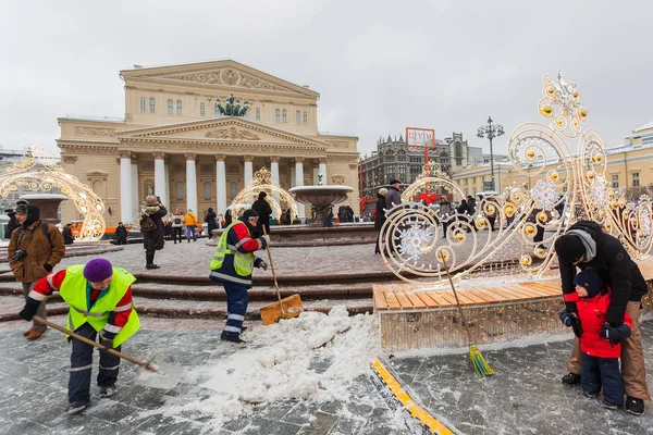 Москва Россия Января 2019 Большой Театр Москве Зимой Новогодние Праздники — стоковое фото