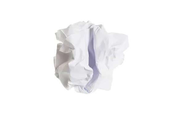 Crumpled Office Paper Isolated White Background — Stock Photo, Image