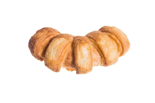 Delicioso Croissant Isolado Fundo Branco — Fotografia de Stock