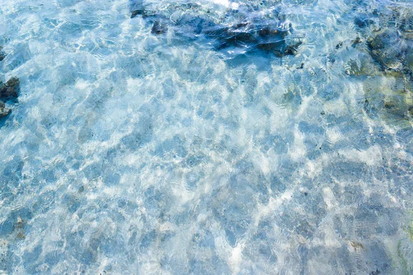 Sun Glare Water Sea Sandy Bottom Abstract Summer Background — Stock Photo, Image