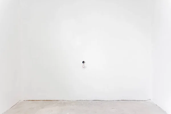 White plastered wall in the room during repair