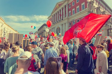 Moskova, Rusya - 09 Mayıs 2018: C'de Eylem Ölümsüz Alayı