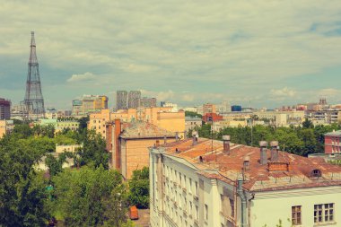 Güneşli bir toplamı nın yüksekliğinden Moskova'da Shablovskaya metro alanı
