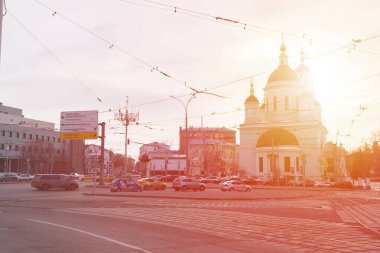 Moskova, Rusya - 25 Mart 2018: Androniev'deki Sergius Kilisesi