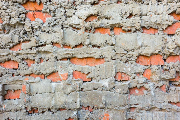 Defekt tegelvägg med cement — Stockfoto