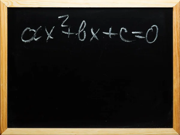 Quadratische Gleichung Auf Der Tafel Für Kreide — Stockfoto