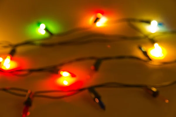 Glowing Christmas Garland Lights Bulbs — Stock Photo, Image