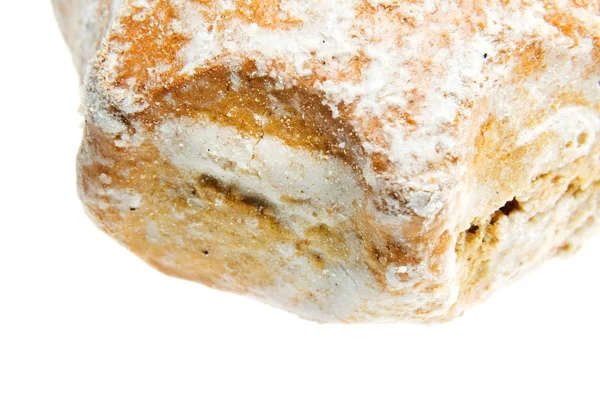Pedaço Pão Isolado Branco — Fotografia de Stock