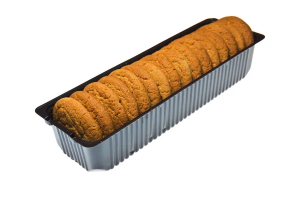 Oat Cookies Box Isolated White Background — Stock Photo, Image