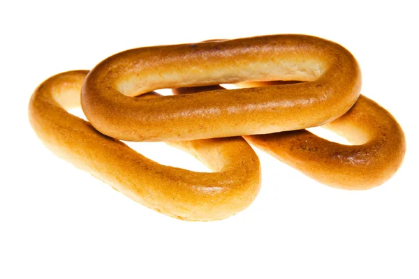 Ovala Bagels Isolerade Vit Bakgrund — Stockfoto