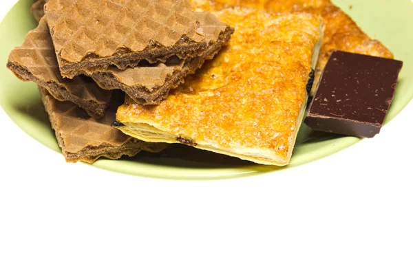 Сладкое Печенье Шоколад Тарелке — стоковое фото