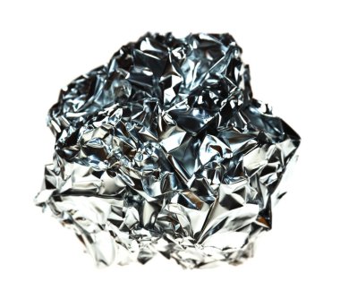 Folyo beyaz arkaplanda izole edildi