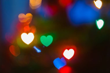 Bulanık arka plan ile kalp şeklinde bokeh