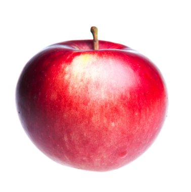 Beyaz arkaplanda kırmızı elma izole edildi