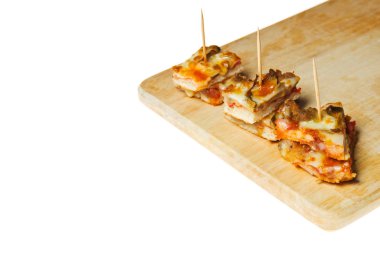 çikolata ve peynir ile lezzetli pizza