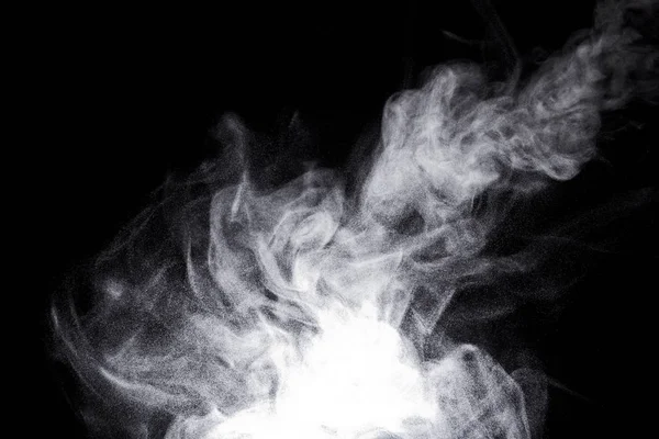 Smoke Clouds Steam Black Background — Stock Photo, Image