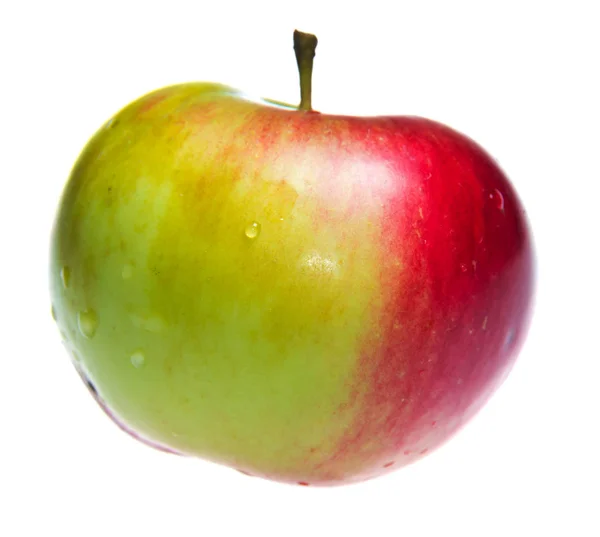 Zwei Rot Gelbe Äpfel Auf Weißem Hintergrund — Stockfoto