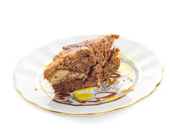 Вкусный Домашний Десертный Торт Тарелке — стоковое фото