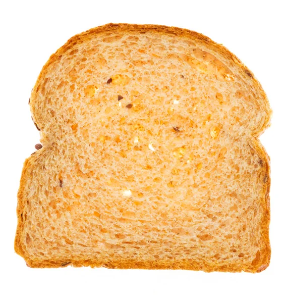 Sneetje Brood Geïsoleerd Wit — Stockfoto