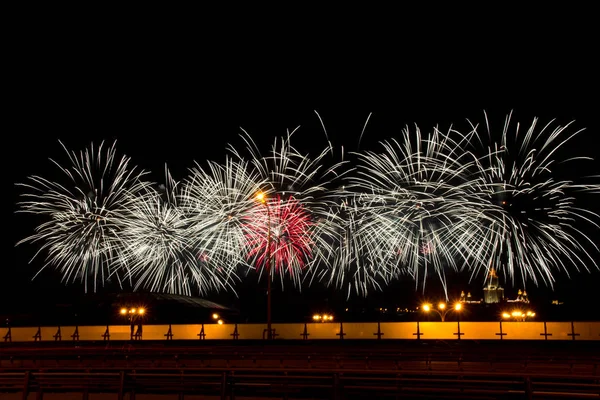 Tűzijáték Fesztivál 2015 Oroszország Moszkva — Stock Fotó