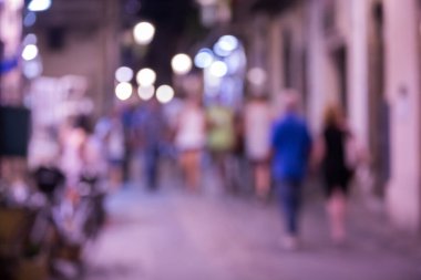 Bulanık efektli Cefalu ve bokeh. Sicilya, İtalya