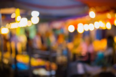 Bulanık ve bokeh efektli şehir manzarası, Palermo, Sicilya, İtalya 'daki sokak kafesi