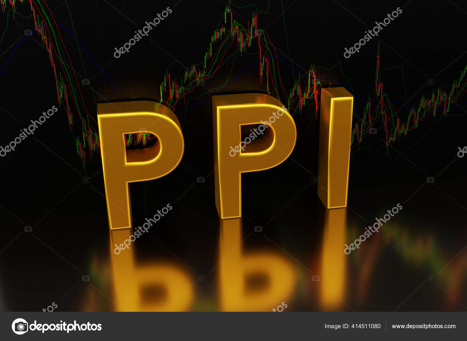 Producer Price Index Ppi Sign Gold Letters Background Chart Oil โ Stock ...