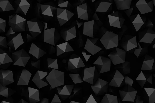 Πολύγωνα Λαμπερά Τριγωνικά Πρόσωπα Αφηρημένη Επιχειρηματική Απεικόνιση Ασπρόμαυρο Φόντο Απόδοση — Φωτογραφία Αρχείου