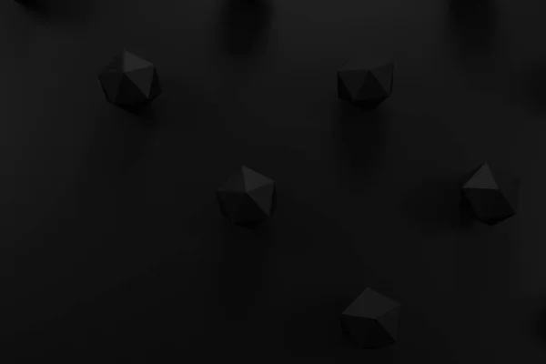 Багатокутники Блискучими Обличчями Трикутника Абстрактна Бізнес Ілюстрація Чорно Білий Темний — стокове фото