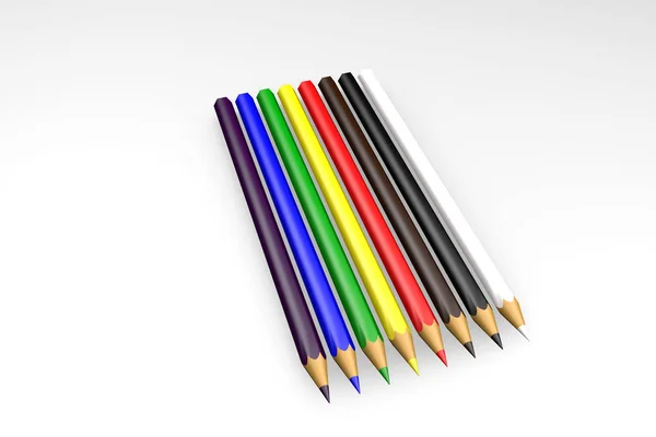 Top View Pencil Set — Stock Photo, Image