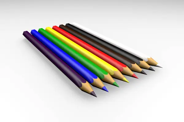 Ένα Σετ Από Χρωματιστά Μολύβια Για Δημιουργικότητα — Φωτογραφία Αρχείου